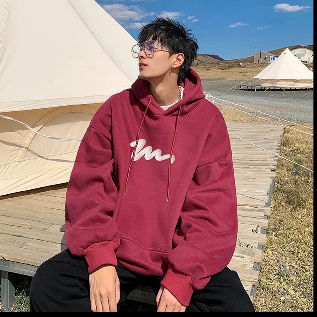 ins镂空珠绣加绒加厚卫衣百搭美式冬季宽松连帽常规款秋冬春秋