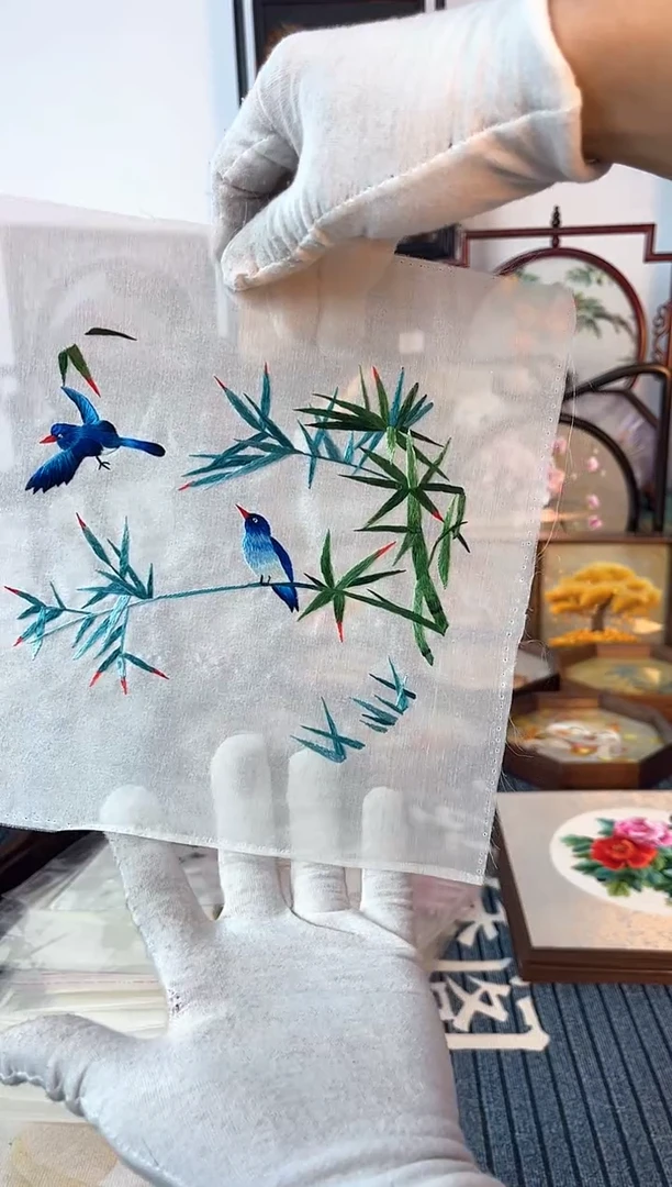 刺绣纯手工苏绣双面绣绣布61