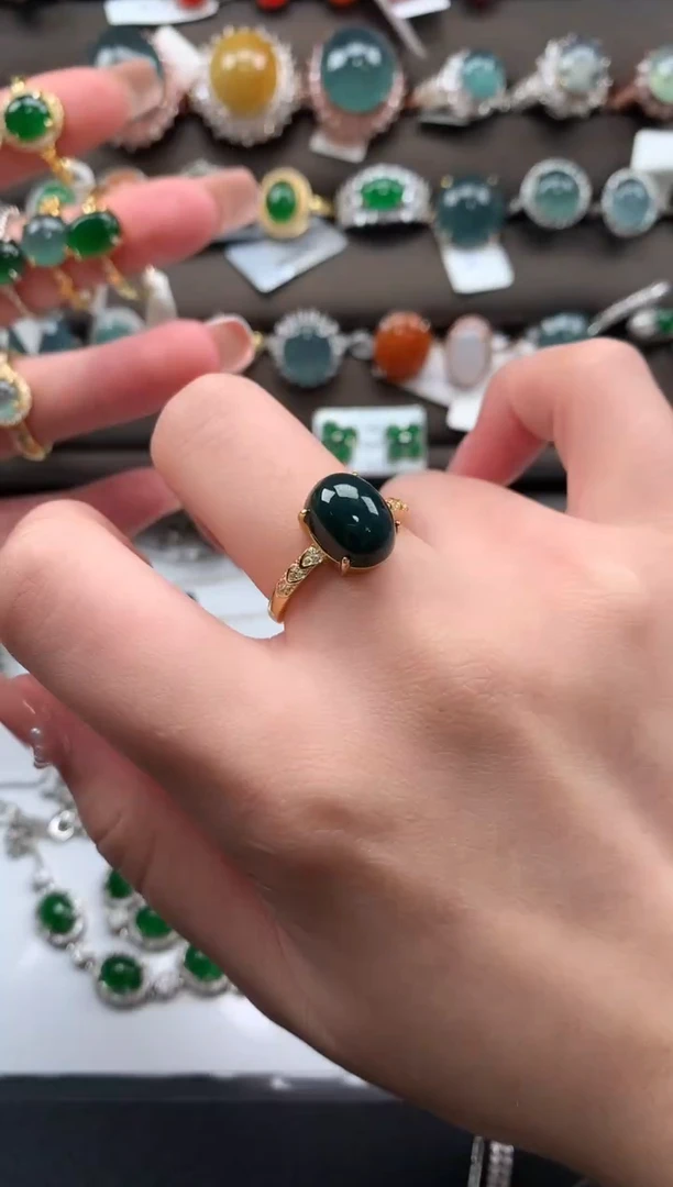 【闪购商品】翡翠戒指银S925镶嵌51124