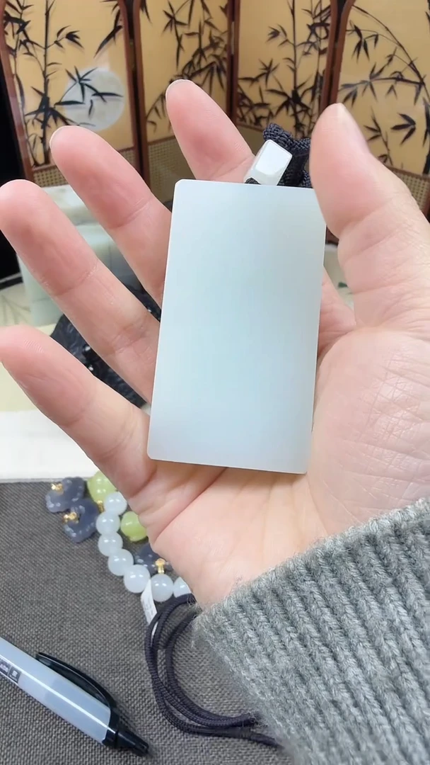 吊坠(不含链)未镶嵌和田玉新疆且末料4*6平安无事牌