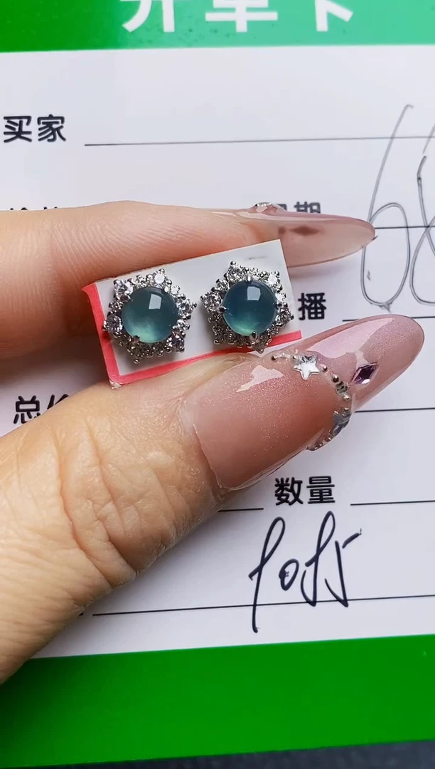 银S925镶嵌戒指翡翠9085