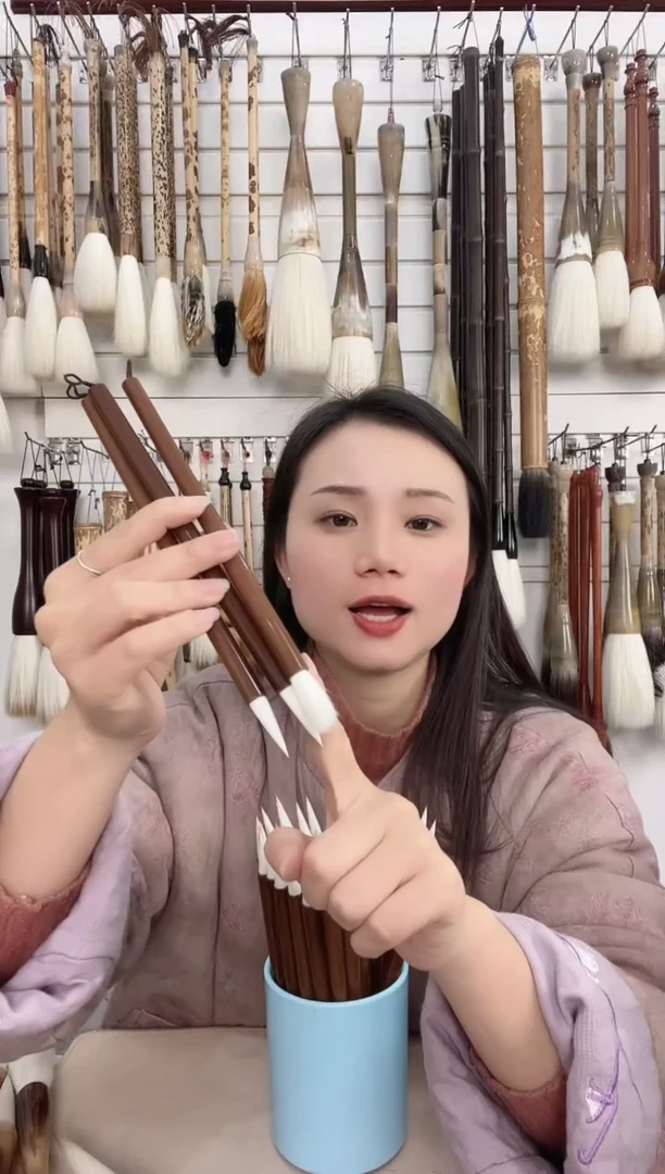 16号【清水试笔，拒绝蘸墨】墨琳笔庄毛笔3支羊毫