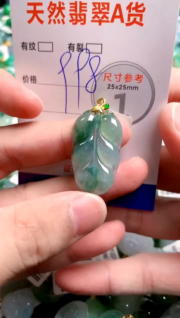 翡翠18K金镶嵌颈饰0229027579