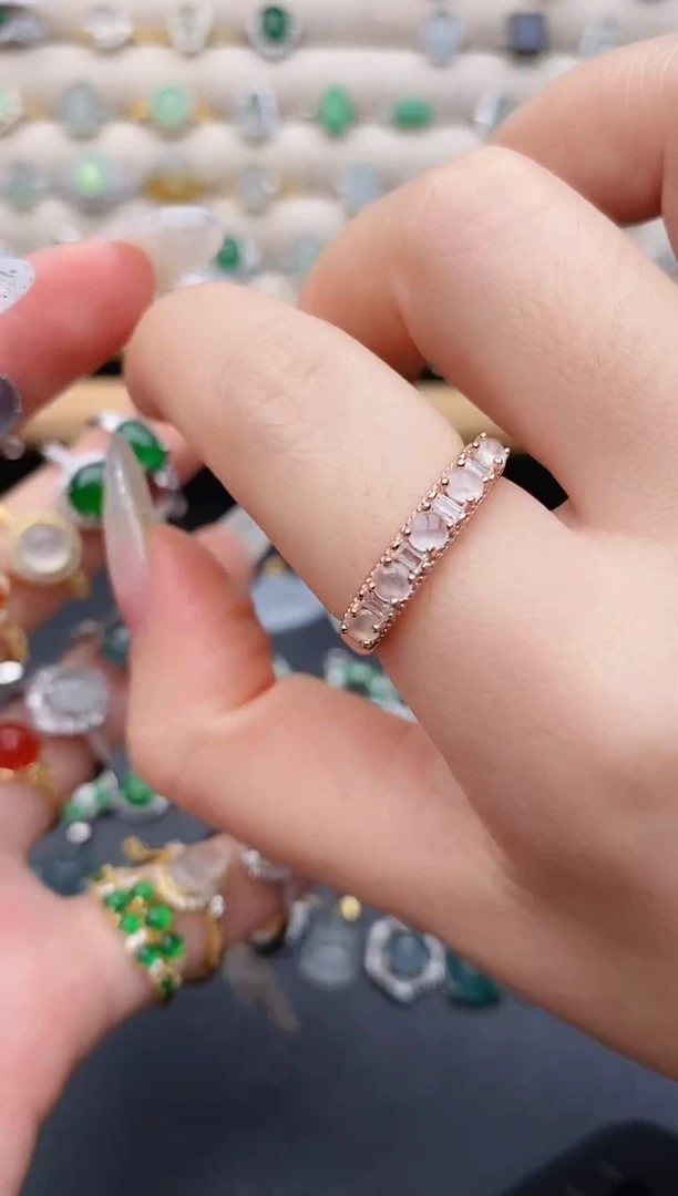 银S925镶嵌戒指翡翠0