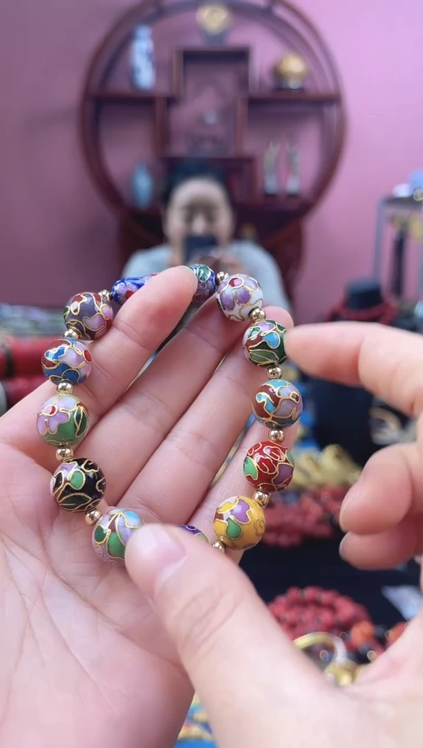 非遗 景泰蓝手串 1.2 多宝福豆