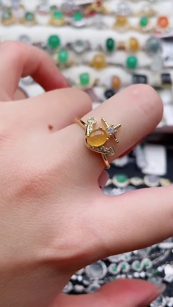 银S925镶嵌戒指翡翠29