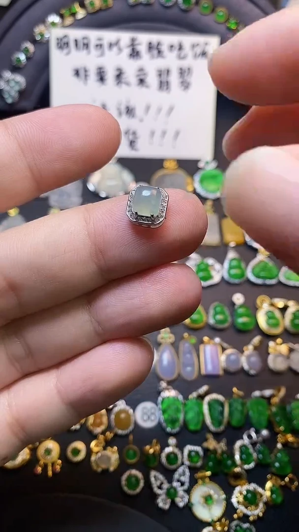 吊坠(不含链)银S925镶嵌翡翠1