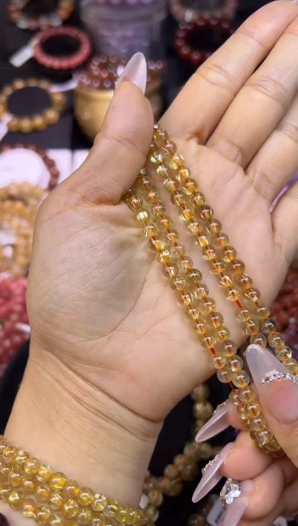 未镶嵌手串水晶金发晶三圈5.8mm