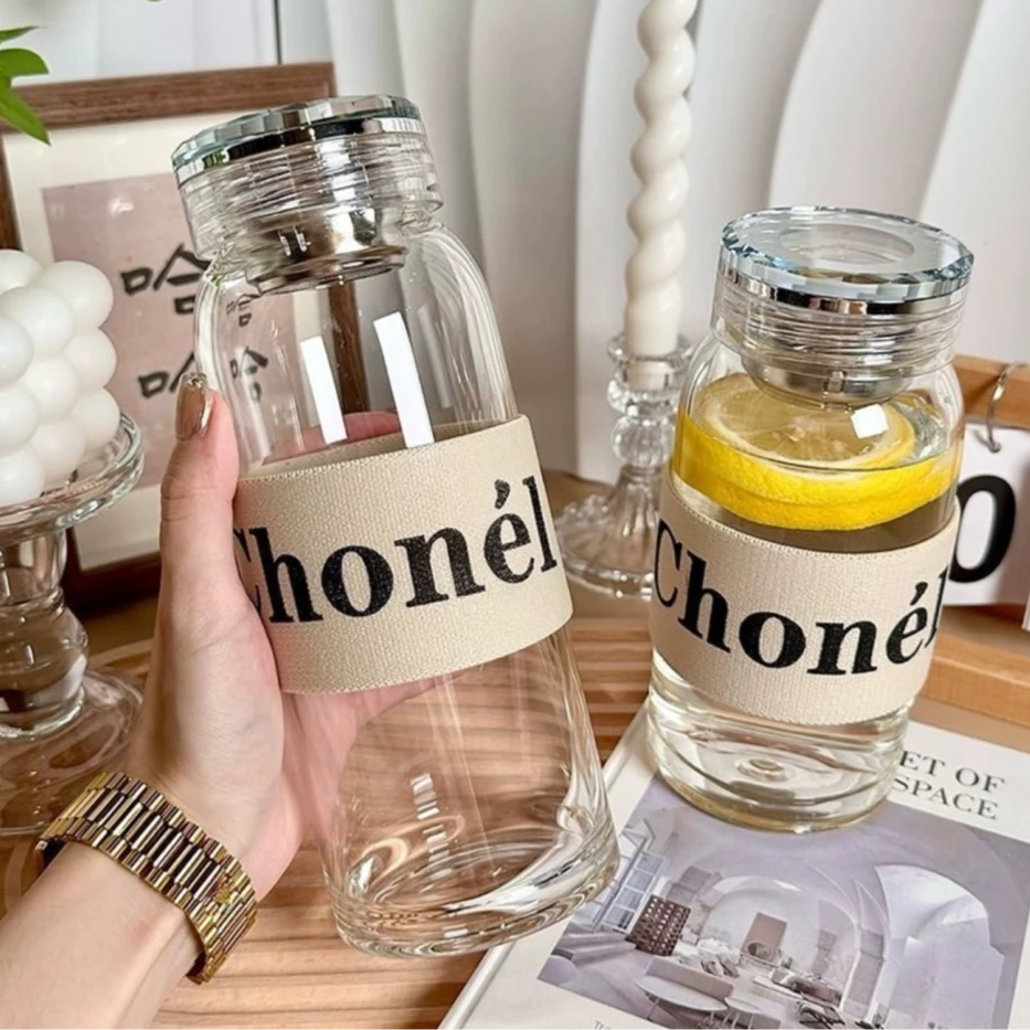 单层高硼硅耐高温透明玻璃水杯女款杯高颜值带盖茶水分离泡茶杯子