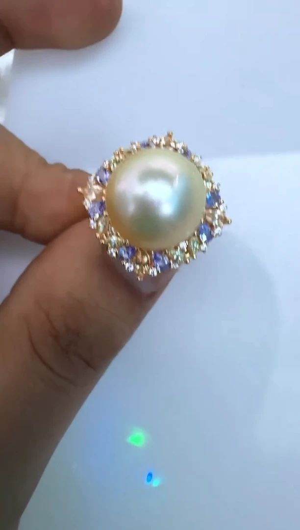 【闪购商品】海水珍珠戒指银S925镶嵌戒指