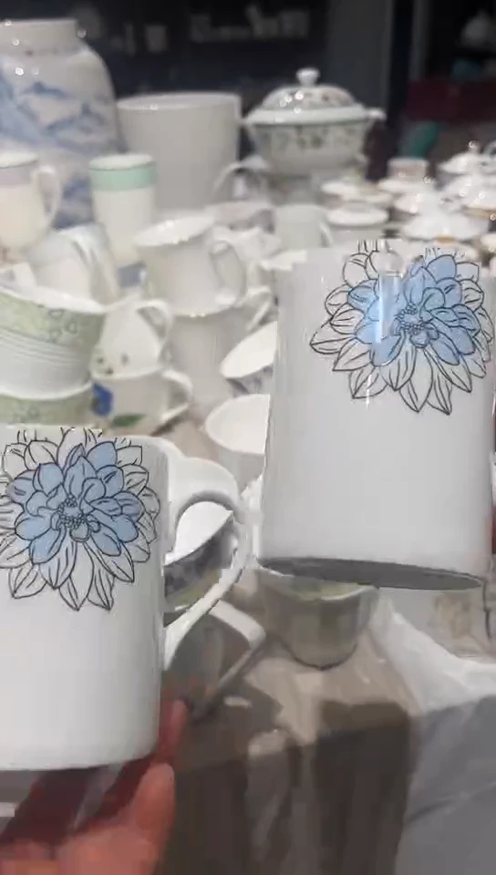 瓷2个杯子隆达骨瓷