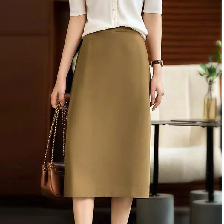 休闲半裙厚款半身裙成人夏季亲肤养肤纯色高腰A9-5