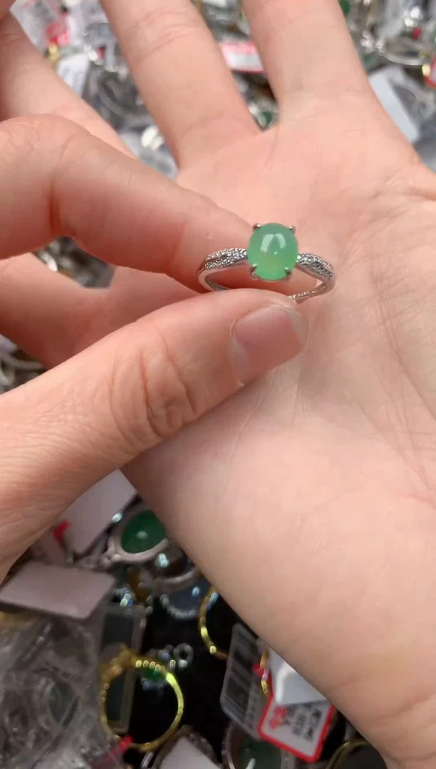 银S925镶嵌戒指翡翠111---------10