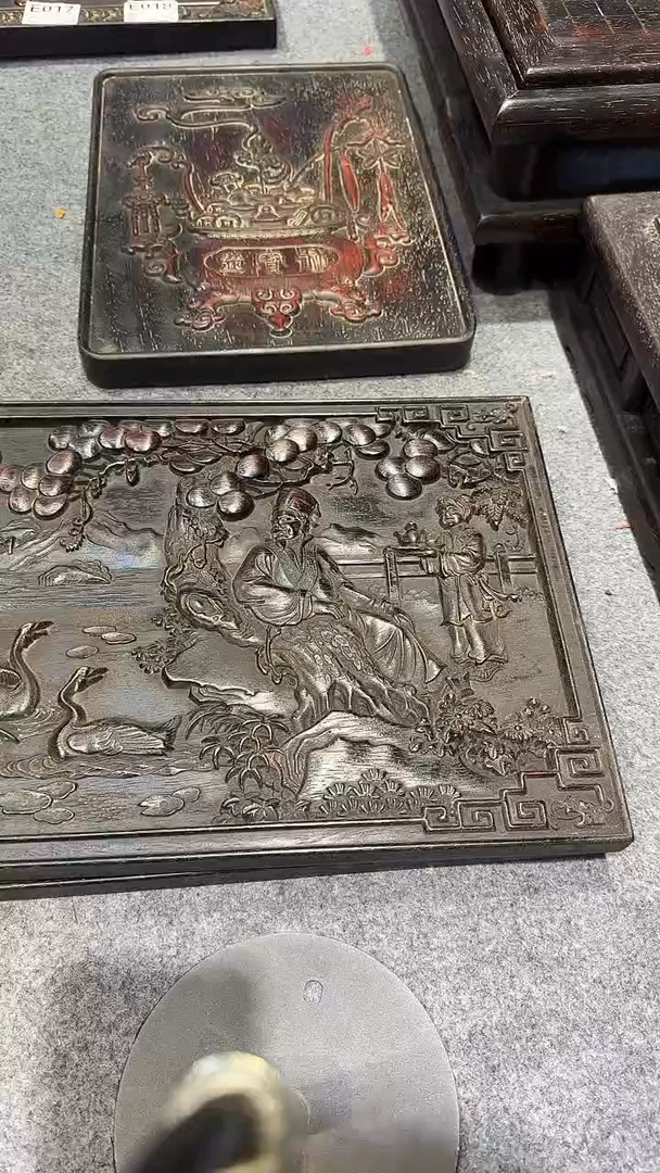 香榧木紫檀拆件雕刻板以直播间实物为准微瑕老物件