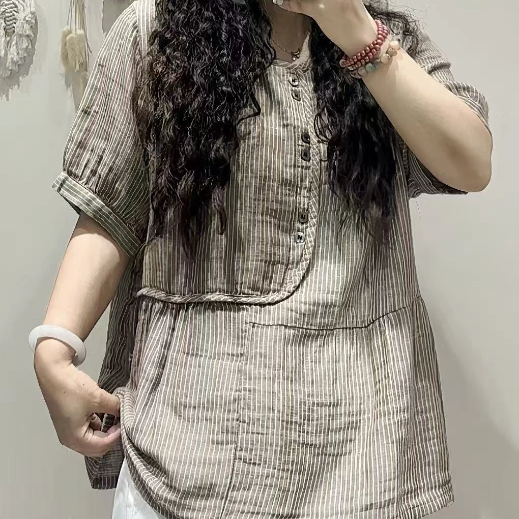13604新款夏季休闲减龄宽松显瘦气质文艺衬衫