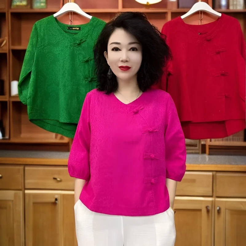 中式,宽松气质时尚新款斜襟休闲侧扣网红洋气炸街痞帅炸街风女装