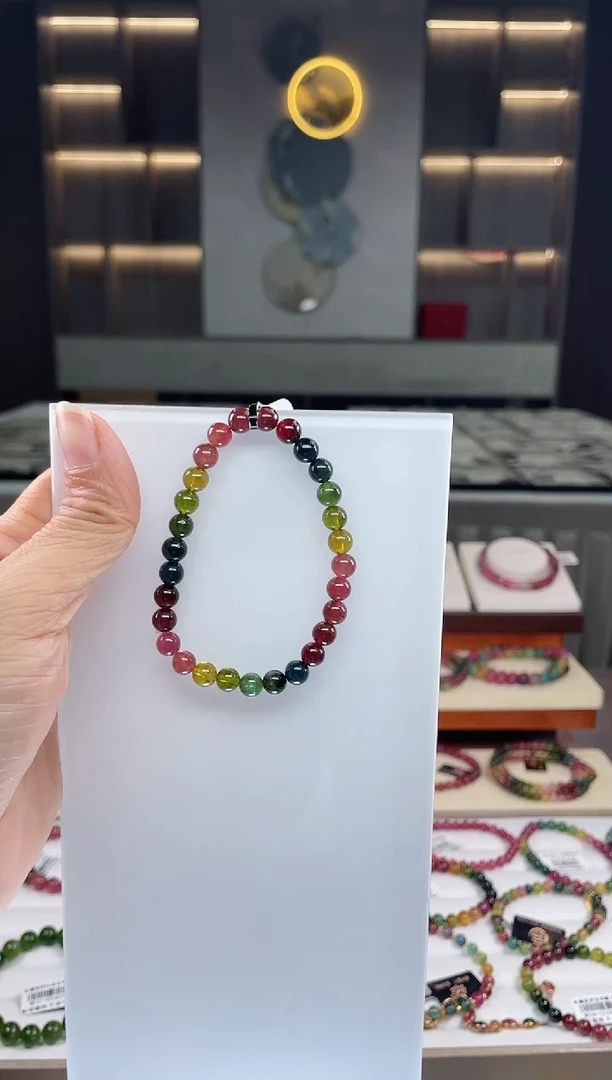 未镶嵌单圈手串碧玺（多样性发一条）Q