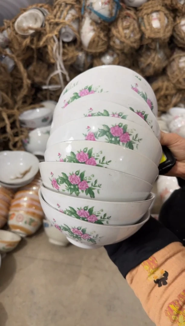 【闪购商品】摆件十只碗盘15.6厘米失圆矿点凸瓷介意勿拍