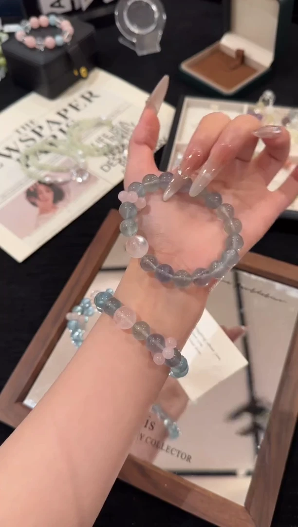 合金手链水晶绿萤石x2429