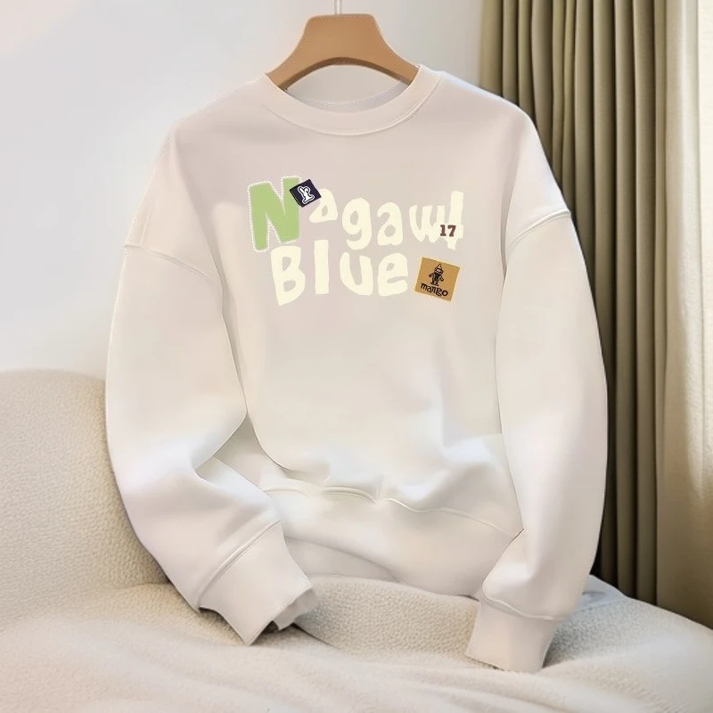 啄木鸟春秋男款宽松长袖卫衣重磅潮流时尚百搭韩版卫衣男圆领长袖