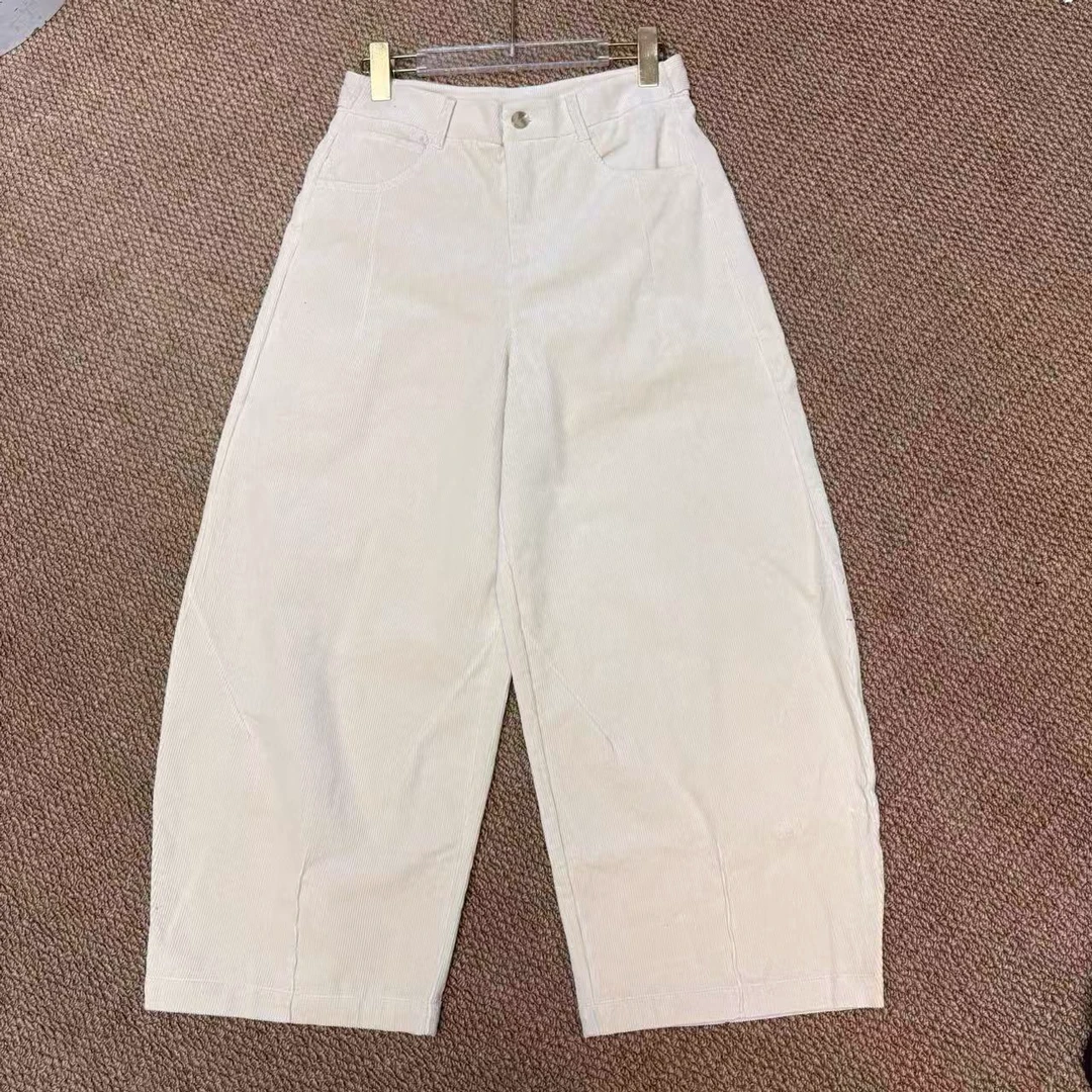 深圳南油早秋K11条绒极简风春款哈伦裤休闲裤运动裤阔腿裤休闲