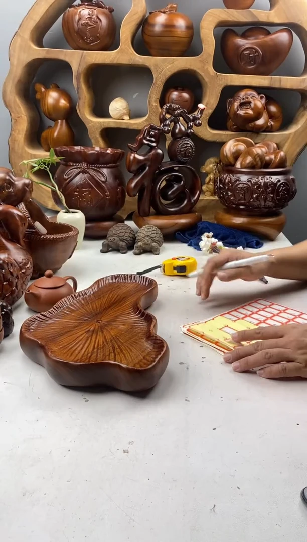 香樟木A20微瑕荷叶小干泡/尺寸33*20*4