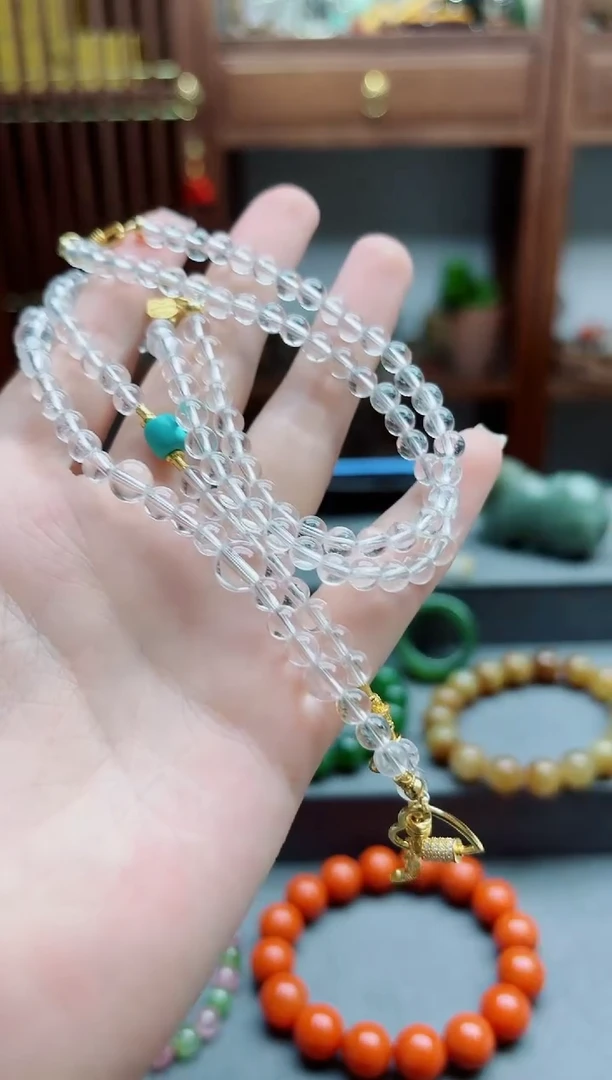 未镶嵌颈饰水晶白水晶项链NX