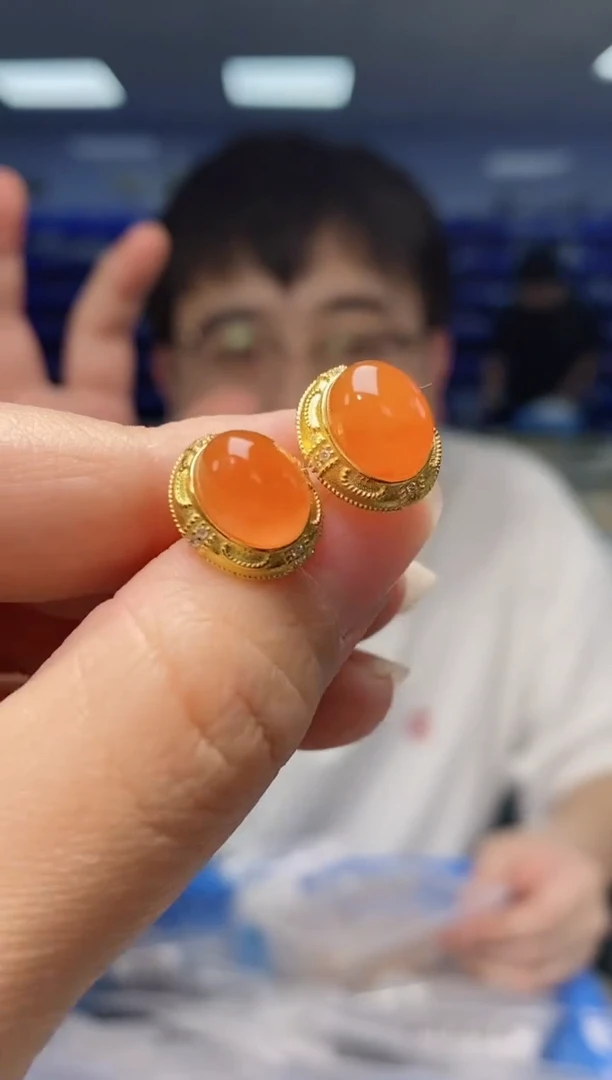 【闪购商品】南红玛瑙耳饰银S925镶嵌  K2218