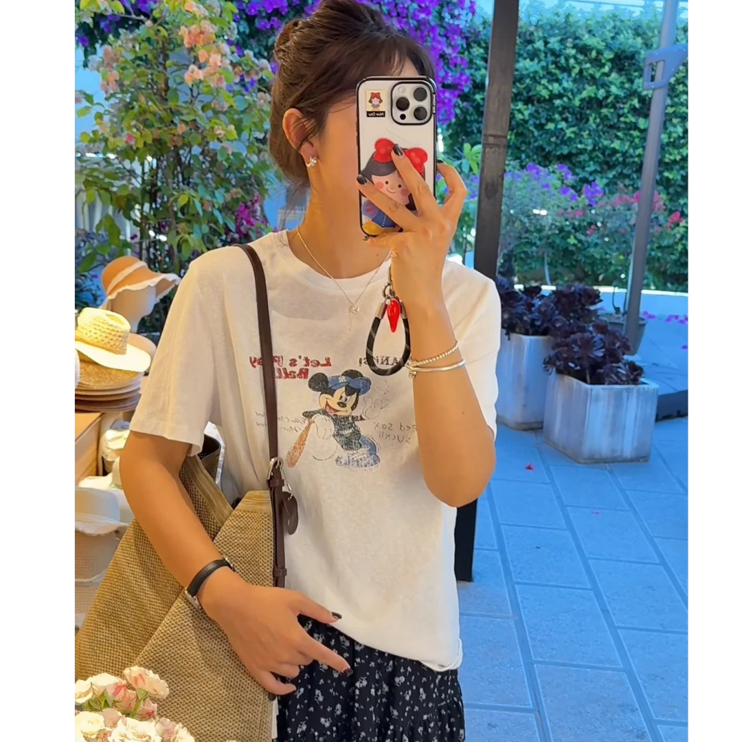 新款韩系简约风米奇印花短袖T恤女夏季时尚上衣