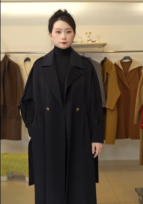 【山羊绒大衣】30山羊绒70羊毛宽松宽松毛呢百搭时尚气质83002款