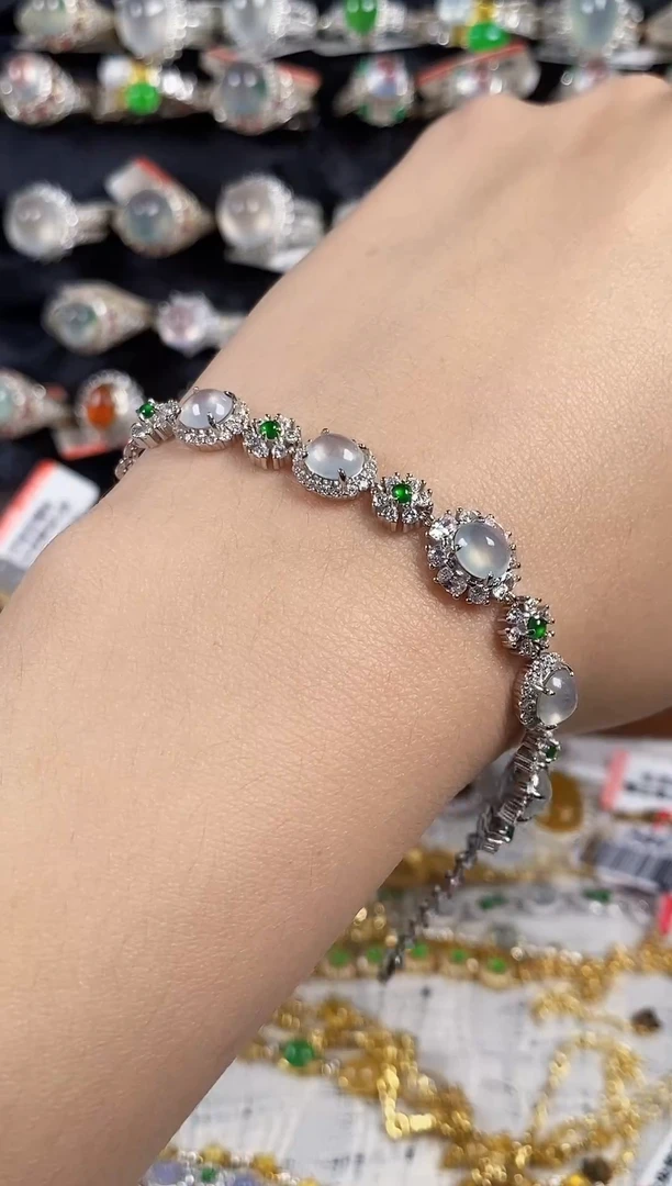 银S925镶嵌戒指翡翠天然A货翡翠90