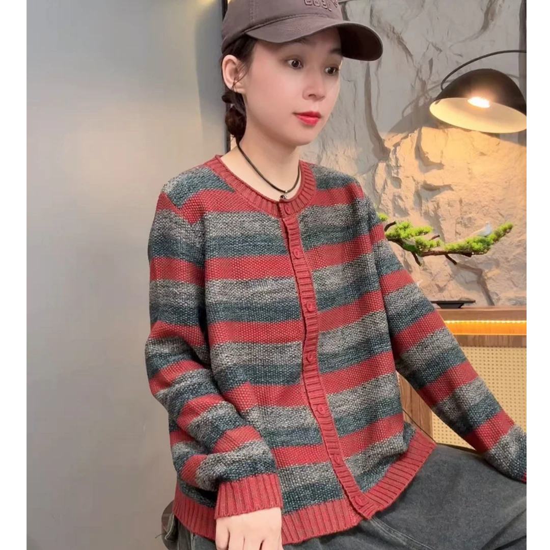 2025秋季新款琥珀系穿搭痞帅炸街风女装洋气显瘦毛衣开衫2770