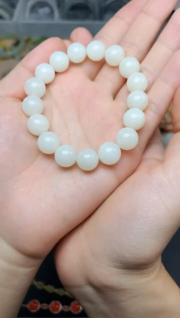 手串未镶嵌和田玉白玉手串06