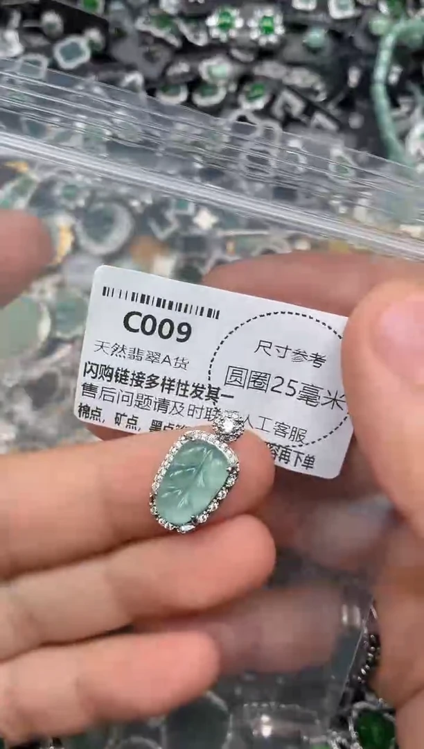 翡翠未镶嵌颈饰C009吊坠