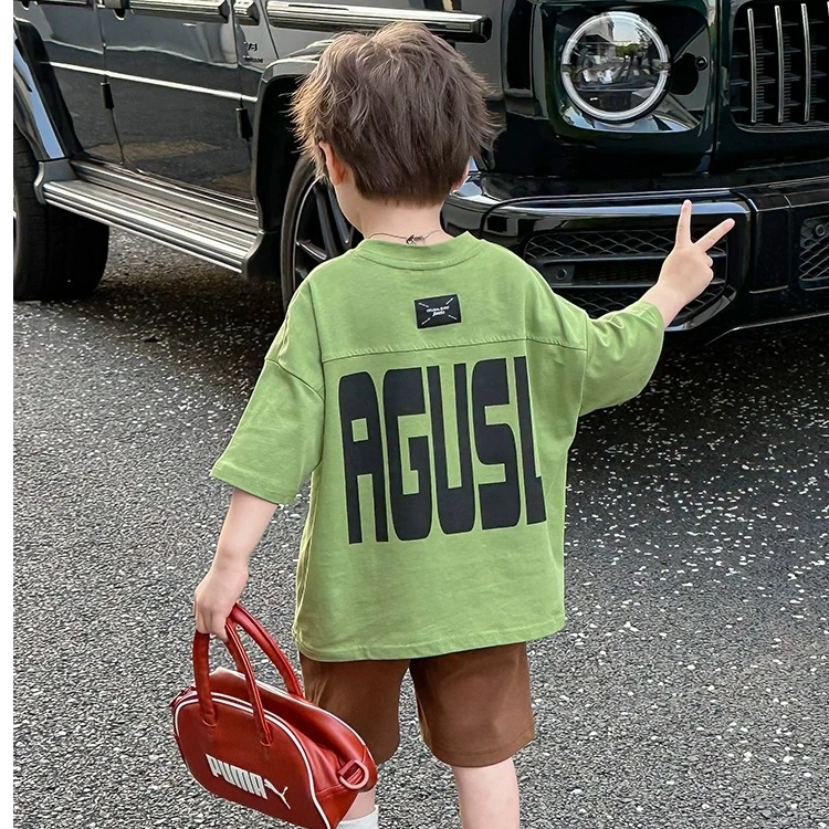 男童短袖t恤2025新款儿童夏装衣服男孩棉宝宝半袖体恤上衣童装