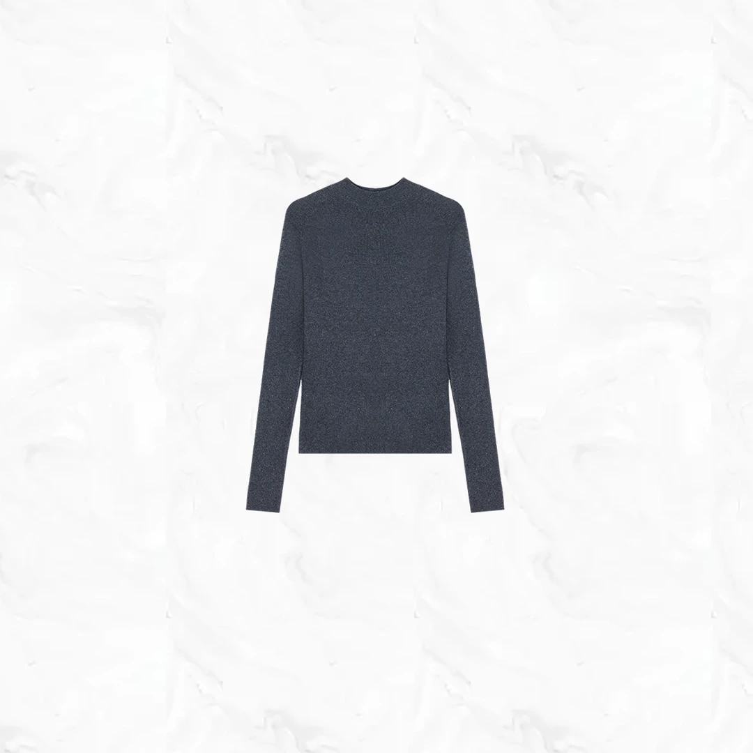 薇薇儿米粒-【糯米糍】常规款修身型长款圆领纯色打底衫秋冬-59665Q