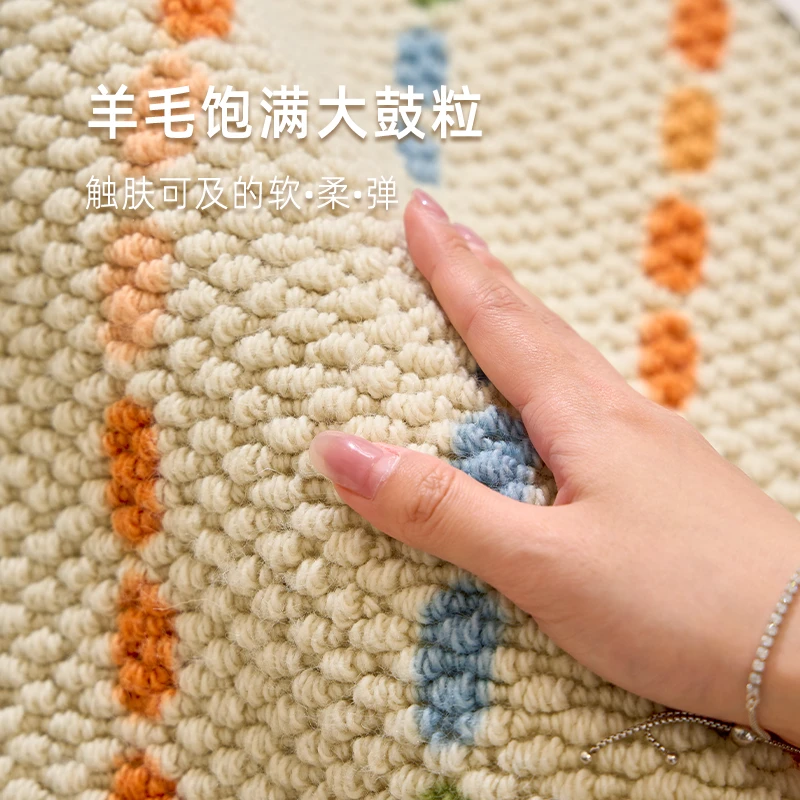 科莱奥‘莫奈油彩’羊毛地毯客厅入户门加厚卧室多巴胺高级轻奢地垫