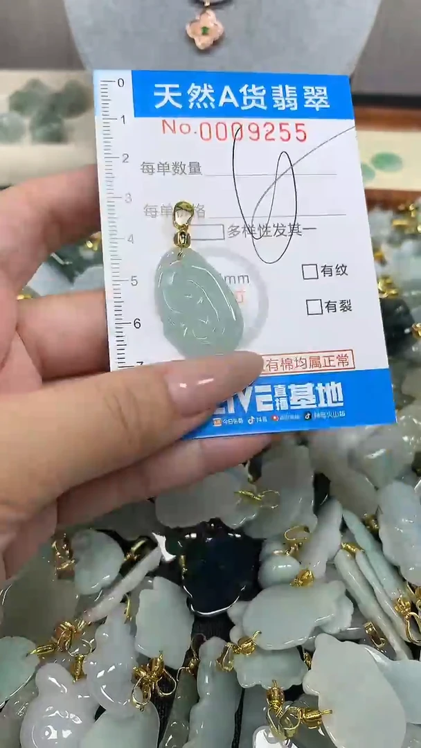 翡翠未镶嵌颈饰净货挂件-9255