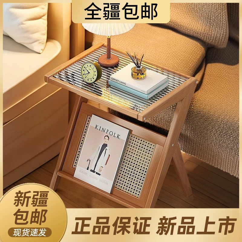 新疆包邮床头桌子沙发边桌边几茶桌小茶几长虹玻璃小户型创意角几