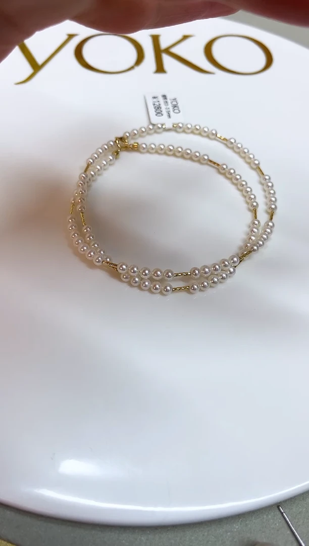 颈饰18K金镶嵌淡水珍珠3-3.5mm