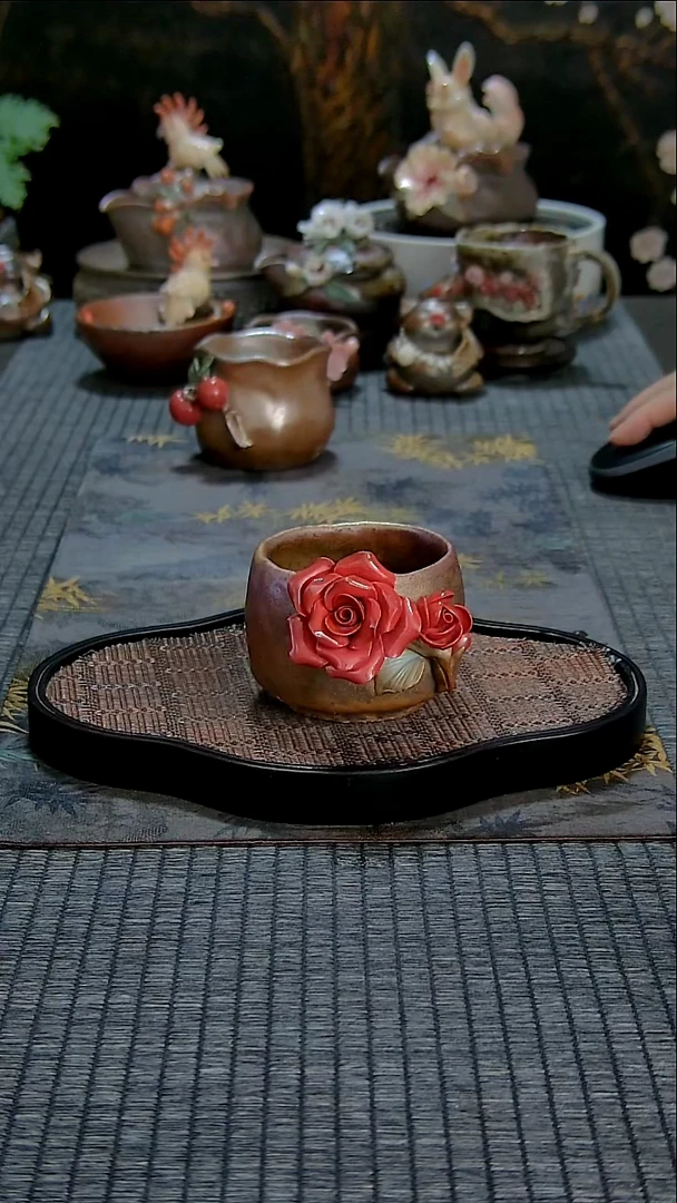 黄老师柴烧玫瑰主人杯