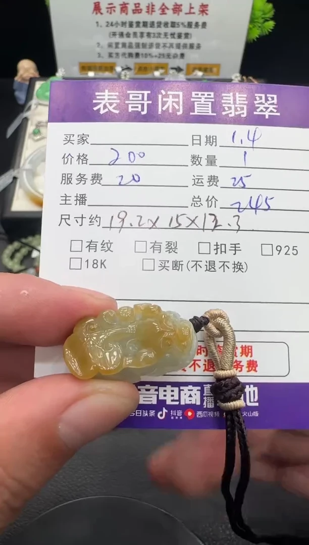 颈饰未镶嵌翡翠翡翠吊坠