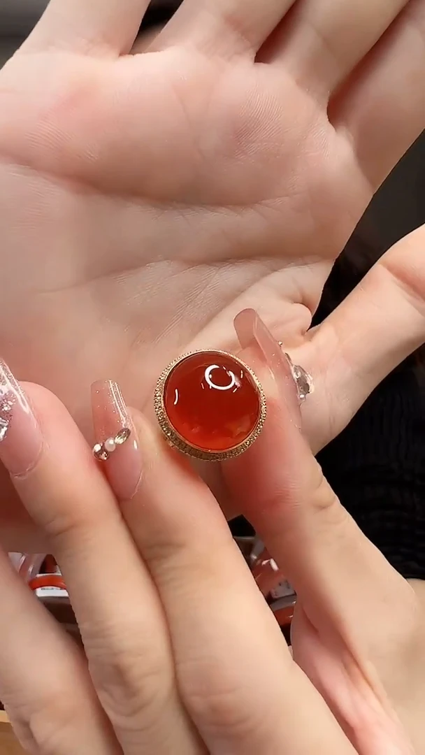 【闪购商品】南红玛瑙戒指18K金镶嵌/YJ