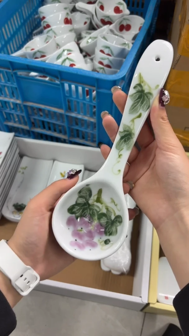 瓷片景德镇陶瓷食品级手绘釉中彩-大汤勺