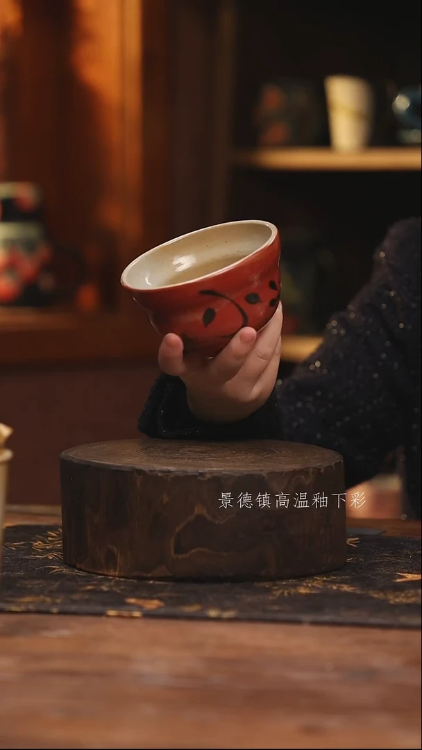 陶瓷景德镇高温釉下手绘陶瓷@L678@