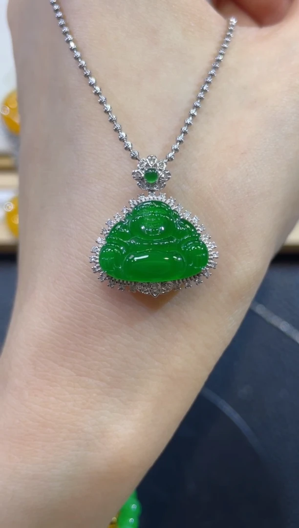 吊坠(不含链)18K金镶嵌翡翠团购5