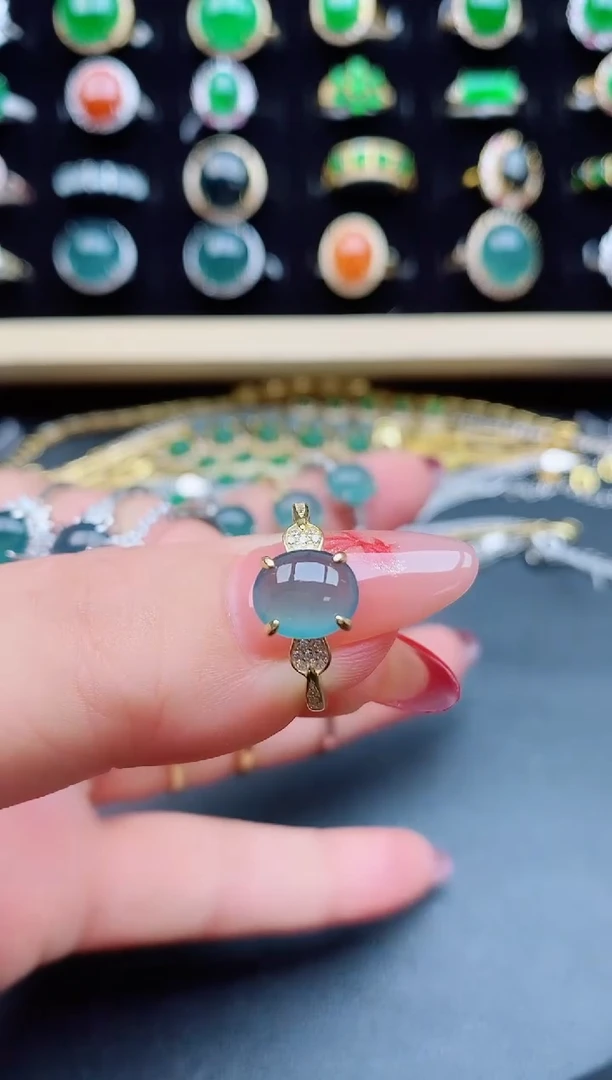 【闪购商品】翡翠戒指银S925镶嵌321312