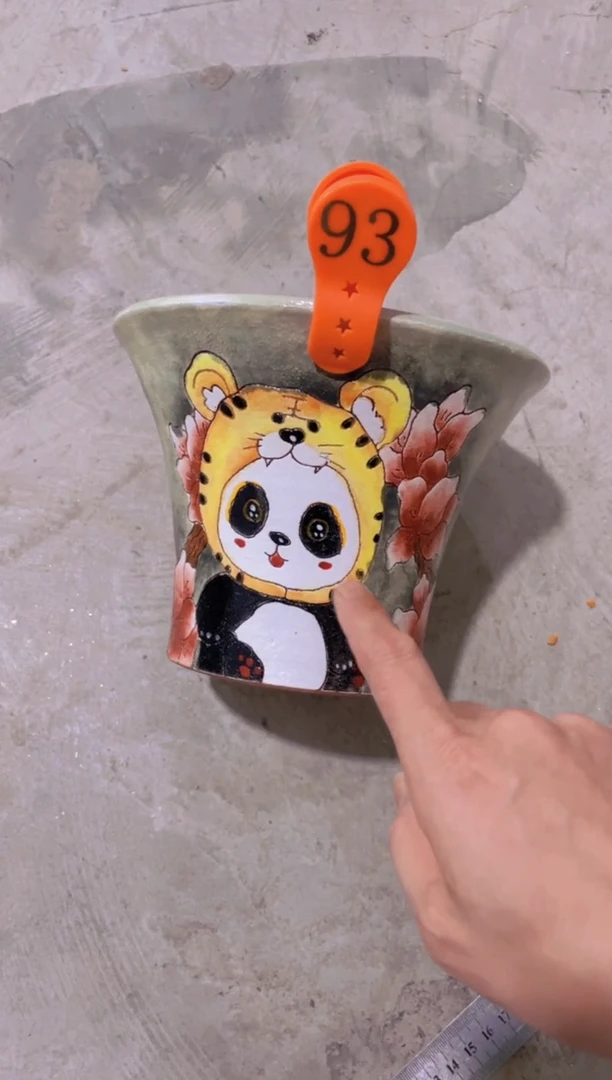 摆件93陶花岛花盆罐—手工痕迹默认，大小会有1-2公分误差