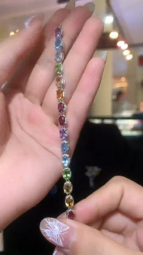 银S925镶嵌手链水晶【宝石世家严选】