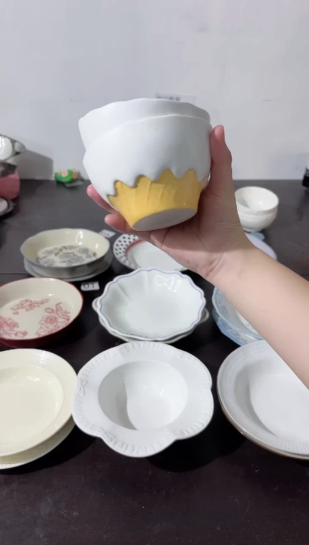 陶直播微瑕白巧米饭碗*2
